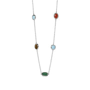 Mabina Girocollo in argento con pietre multicolor 553909